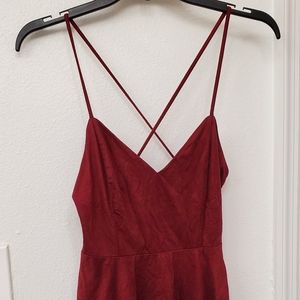 Maroon Suede Top